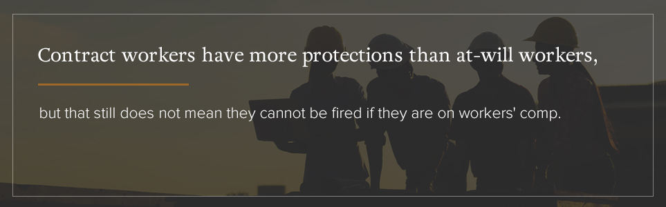 Contract workers have more protectiosn than at-will workers.