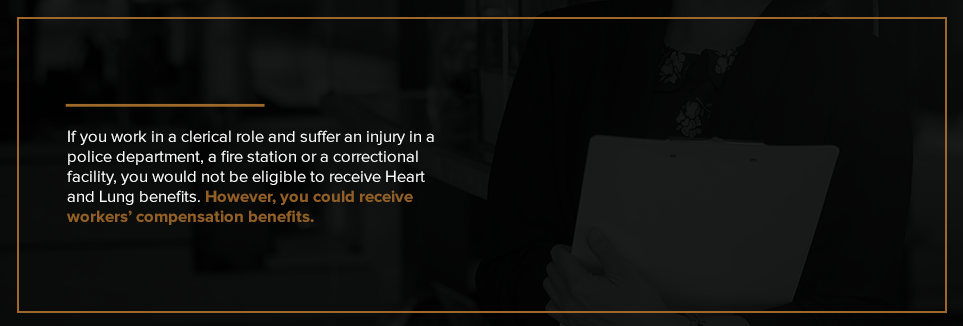 Those in a clerical role could receive workers' compensation benefits.